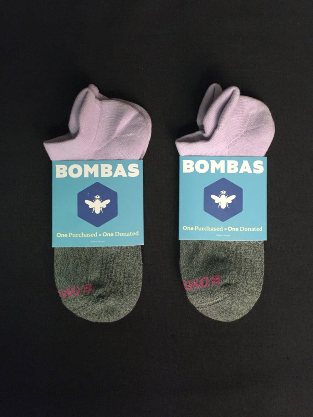 BOMBAS Women's Marl Cotton Blend Ankle Socks - Soft Lavender - NWT